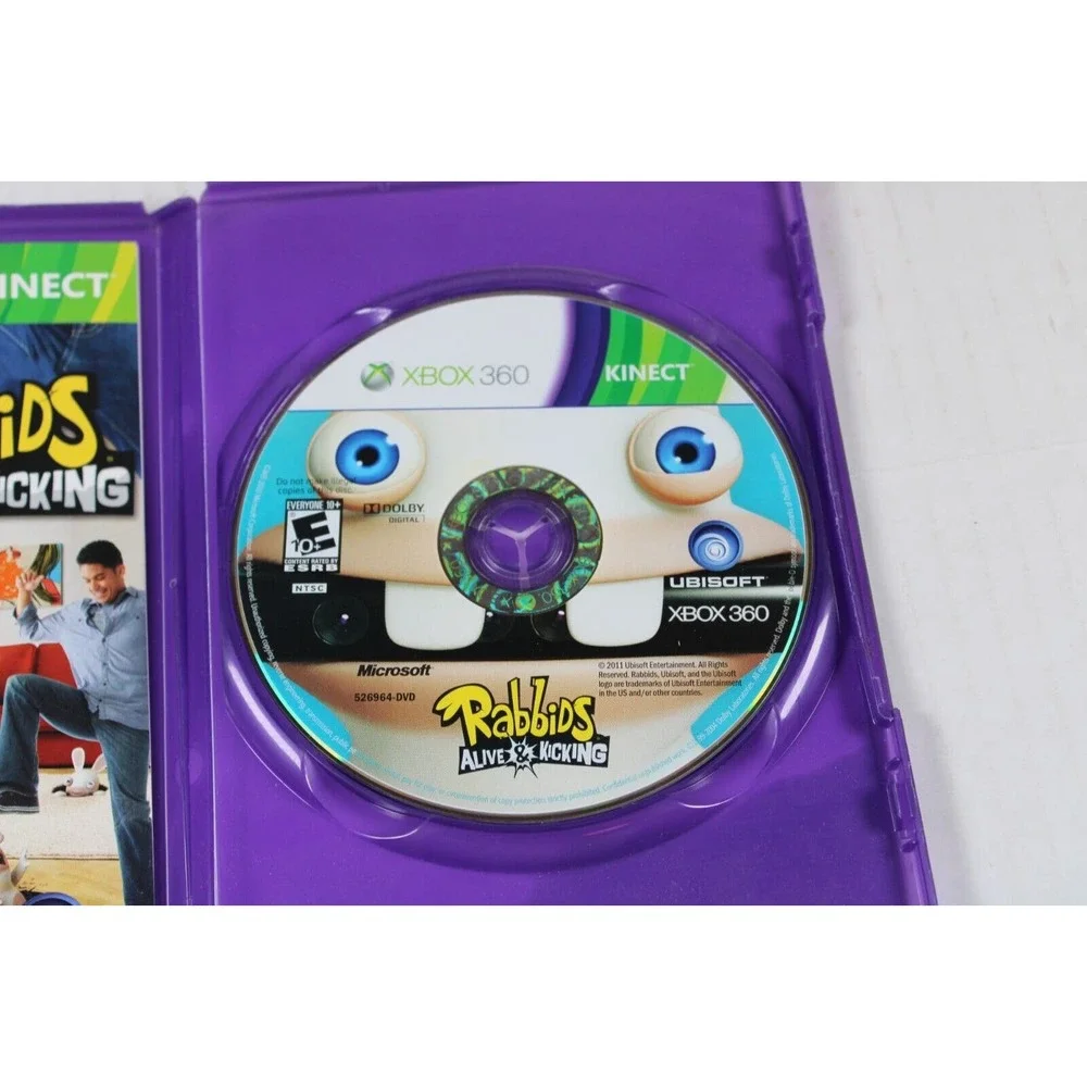 Rabbids Alive and Kicking (Microsoft XBOX 360 Kinect) Authentic, tested/works